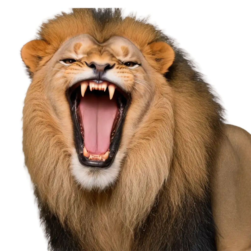 Powerful-Lion-Roaring-PNG-Image-Illustration-of-Strength-and-Majesty