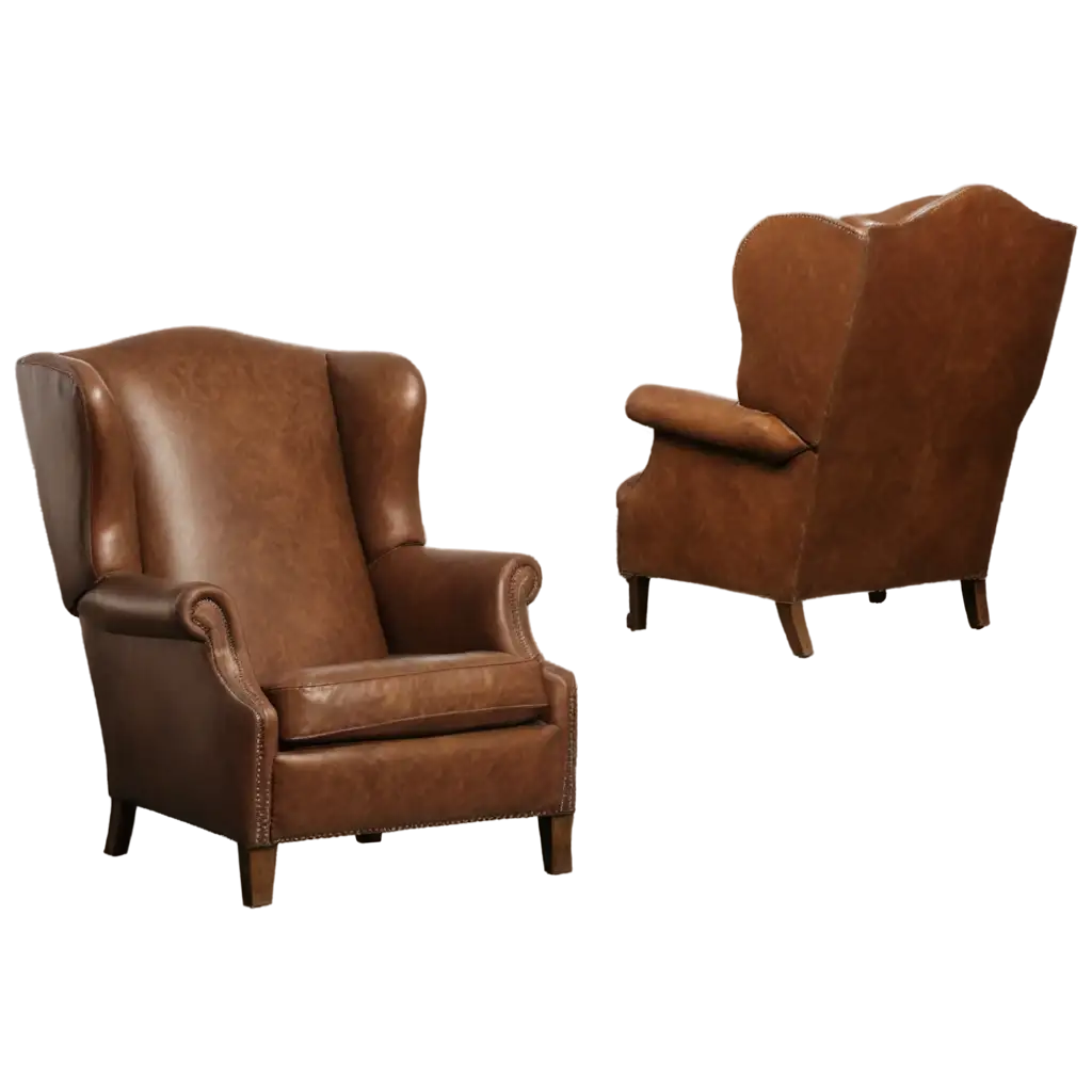 Stylish-and-Comfortable-HighQuality-Luxury-Leather-Wing-Chair-PNG