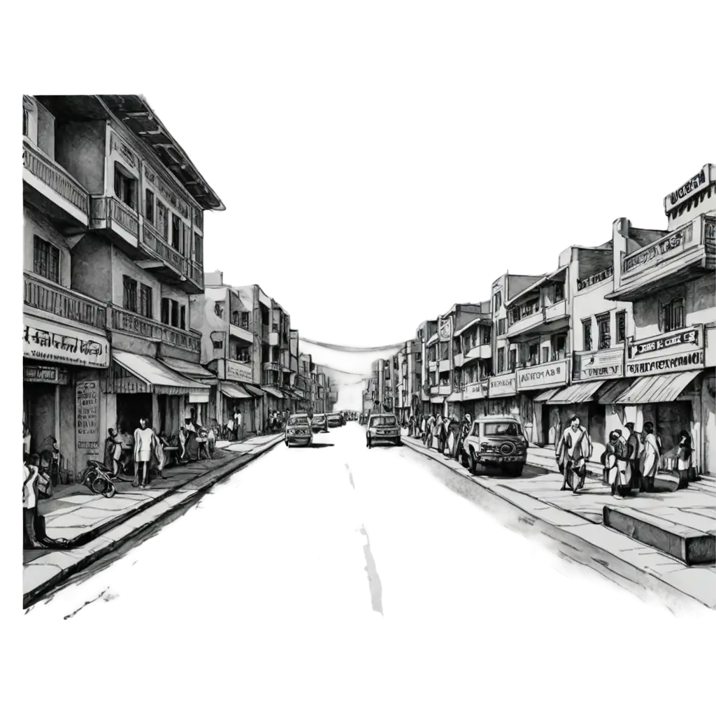 HighQuality-PNG-of-a-Bustling-Urban-Street-in-Ahmednagar-Capturing-Historical-and-Modern-Architecture