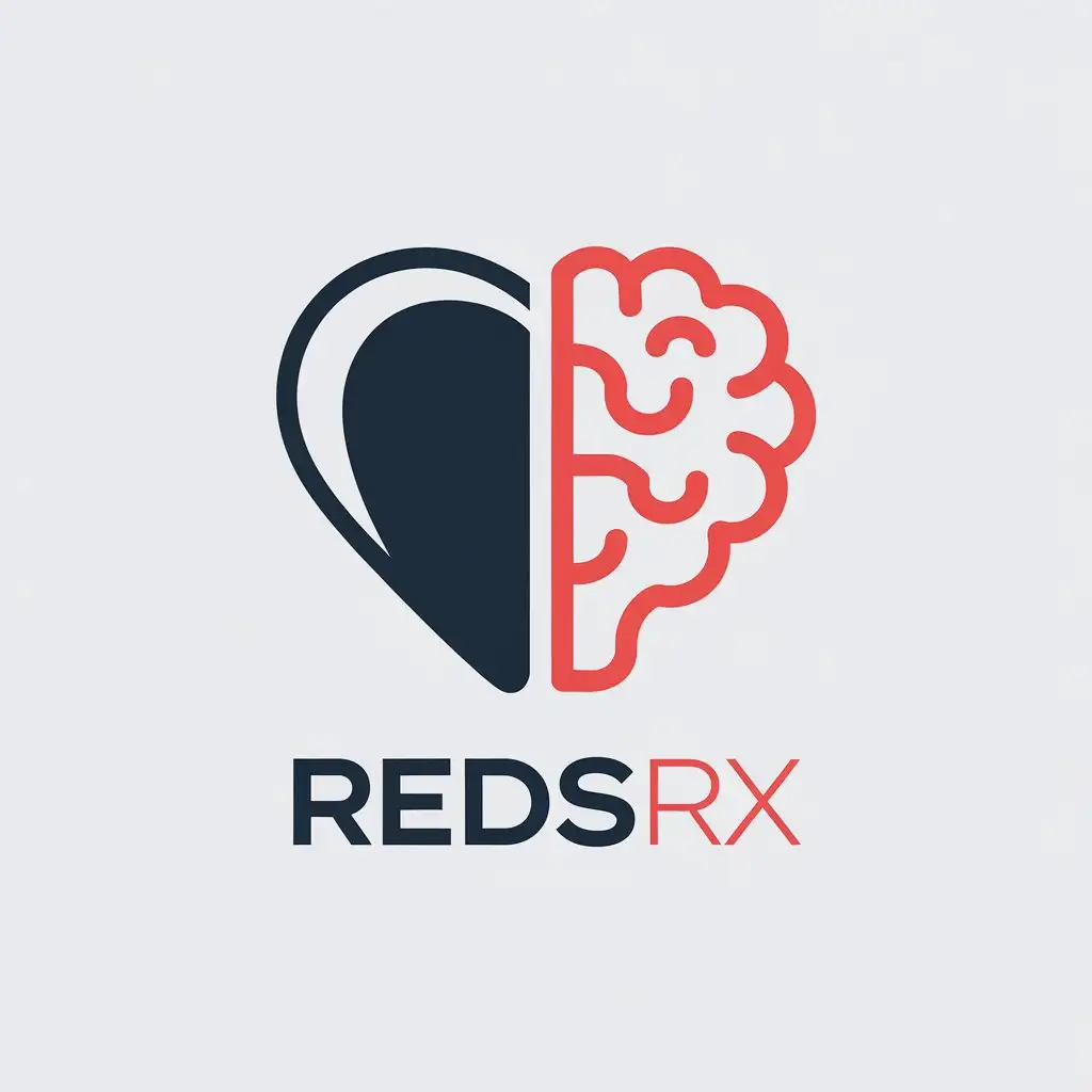 LOGO Design for ReddsRx Healthy Heart Brain with Red Background for Medical Dental Industry