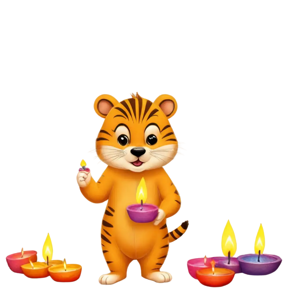 Vibrant-PNG-Image-of-Animals-Celebrating-Diwali-in-a-Beautiful-Landscape