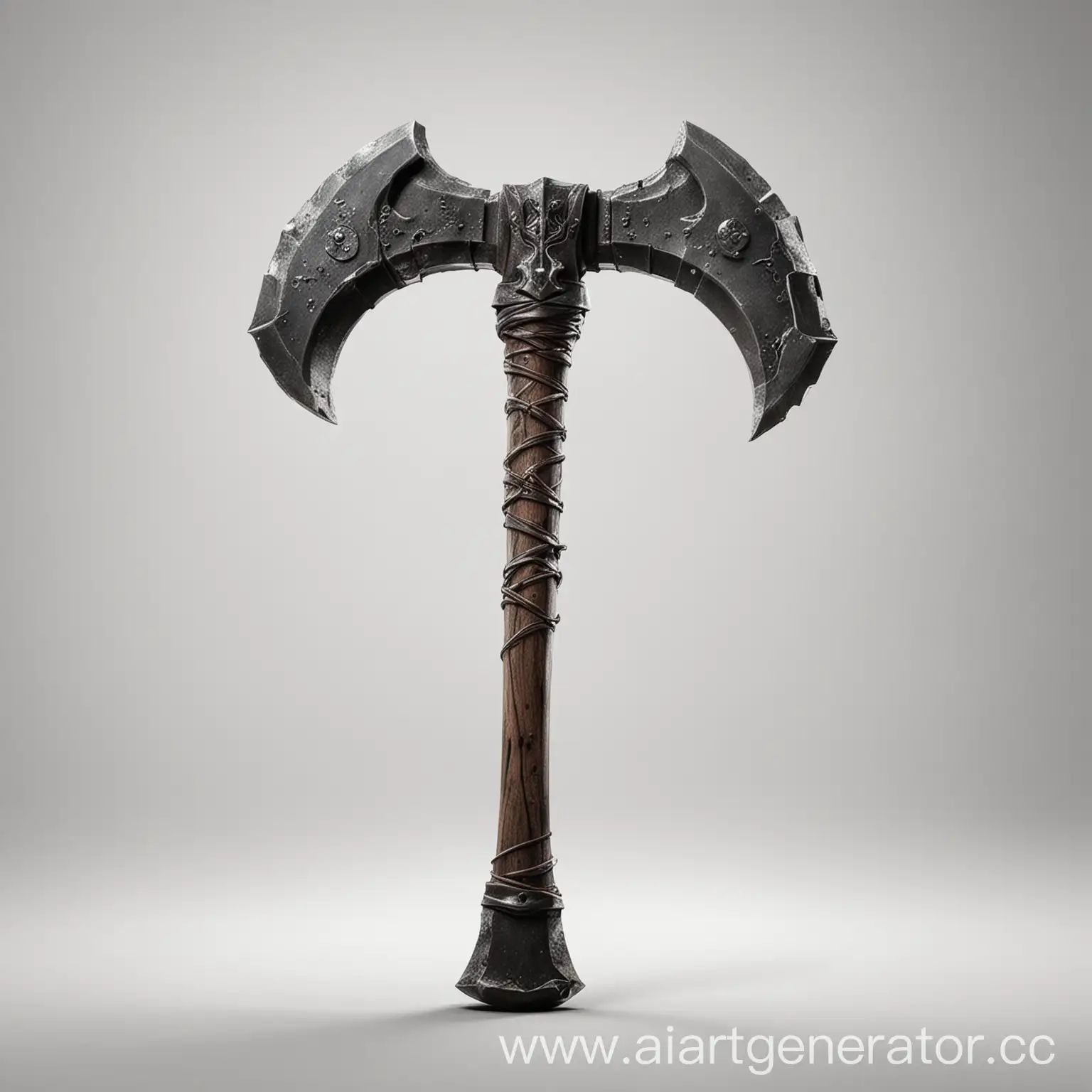 HighQuality-Steel-Demonic-Axe-on-White-Background