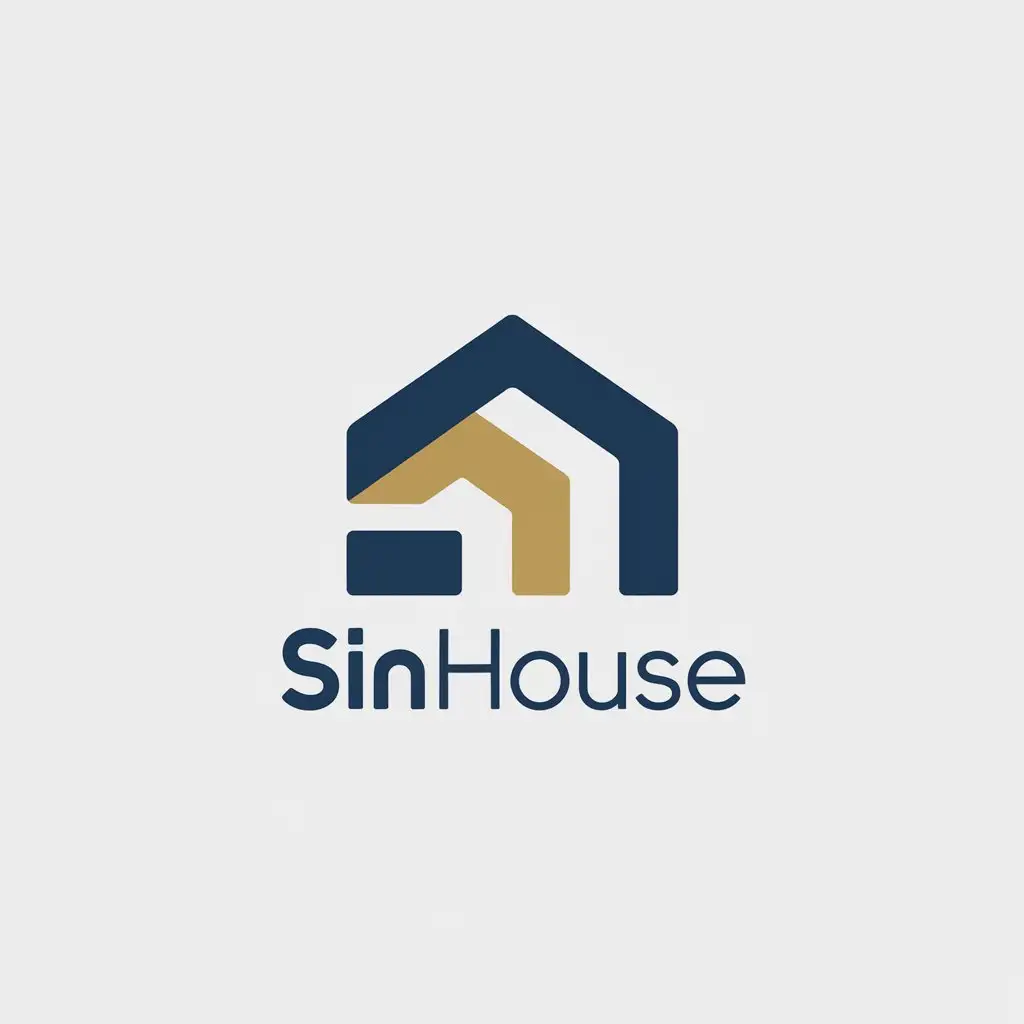 LOGO Design for SinHouse Blue Gold House Theme for Home Family Industry