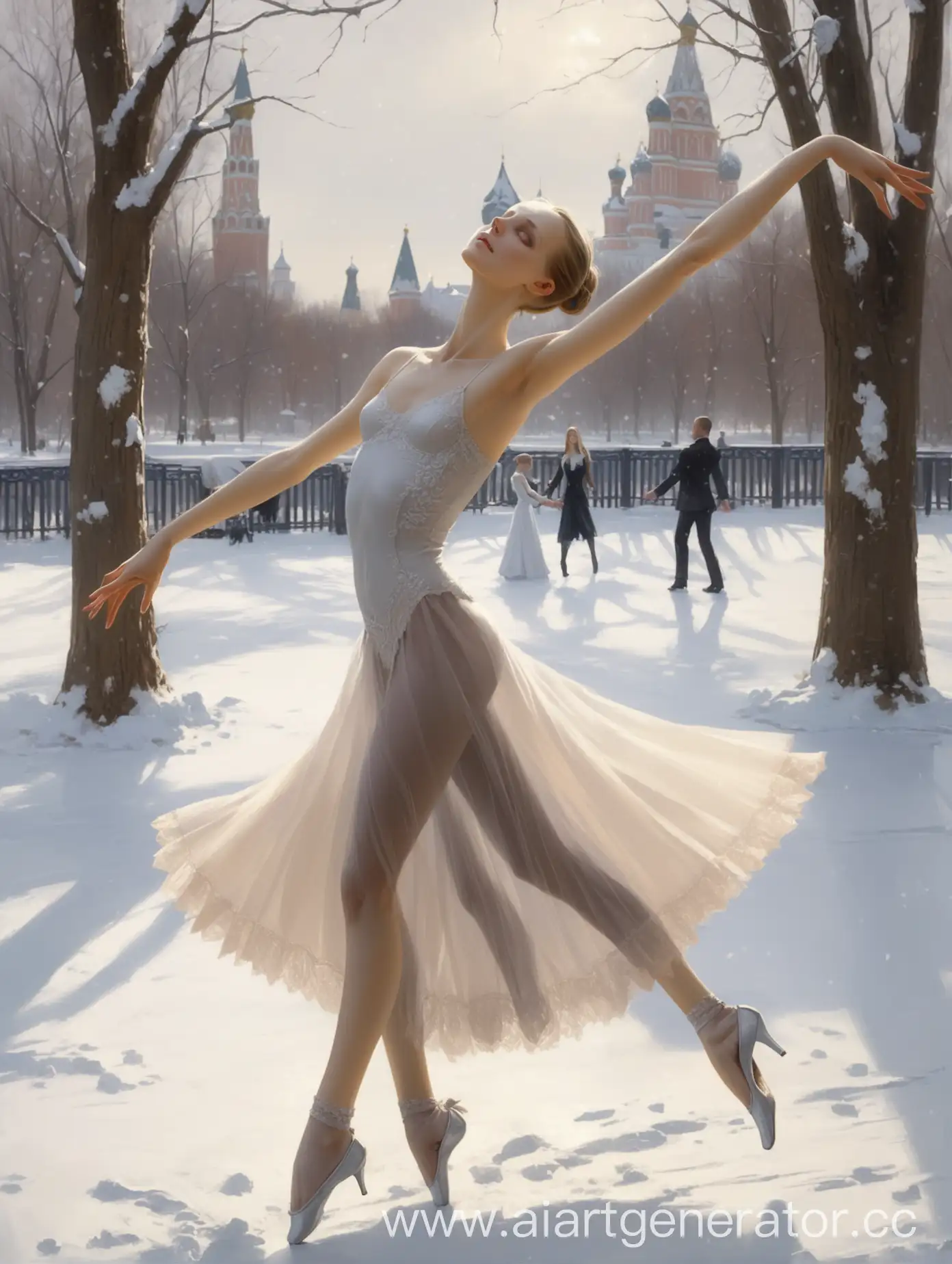 Dynamic-Winter-Park-Scene-with-Anorexic-Russian-Beauty-Dancing