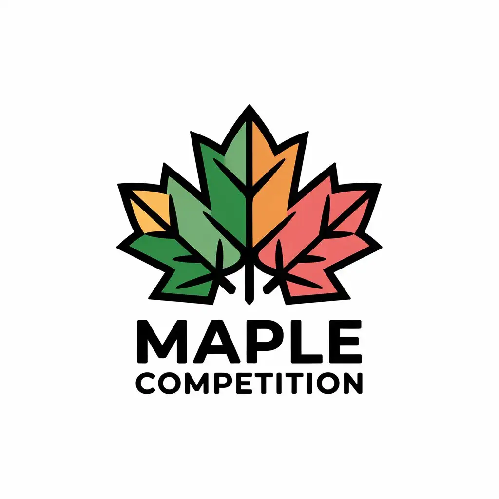 a vector logo design,with the text "Maple competition", main symbol:Maple leaves,Moderate,be used in net cafe industry,clear background