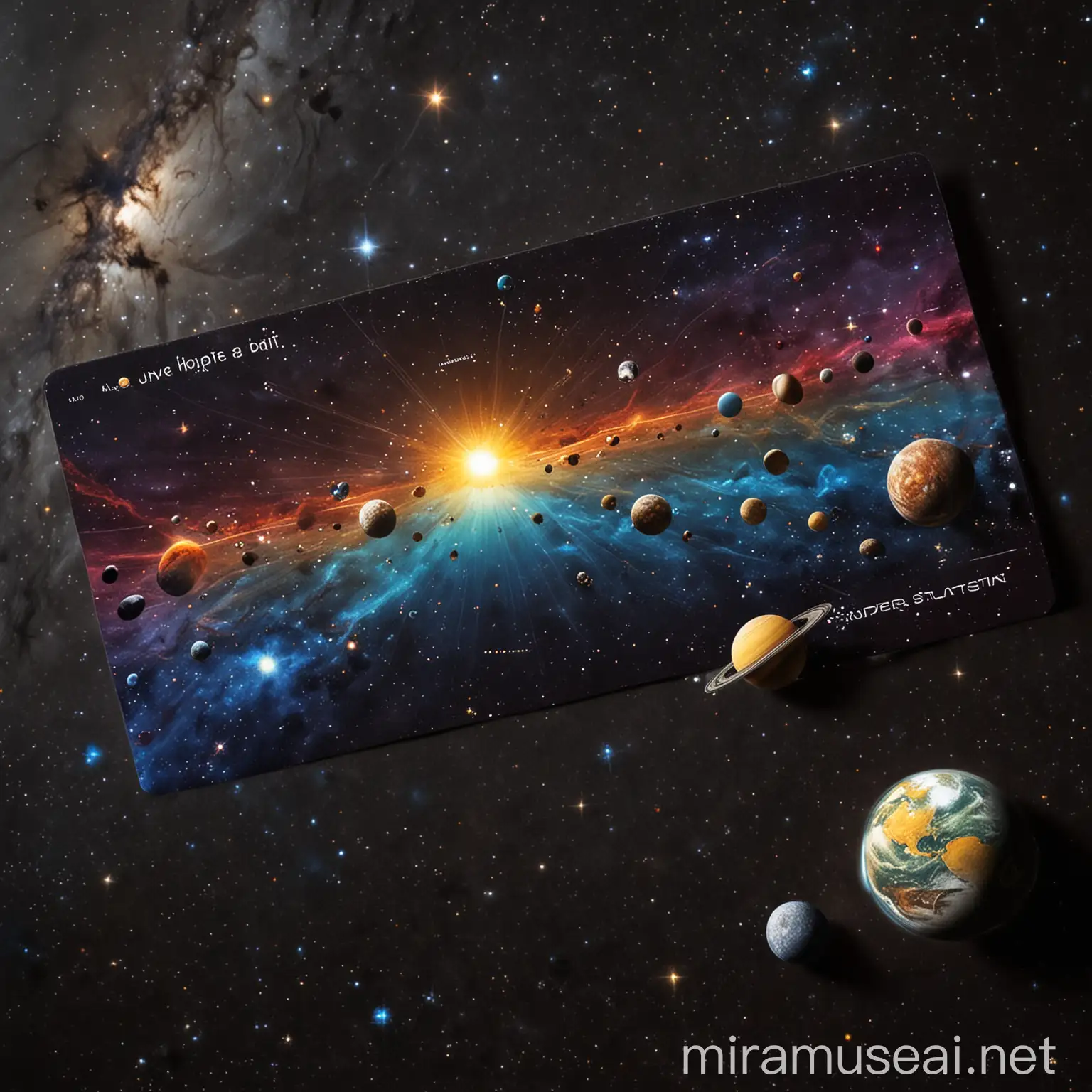 Colorful Solar System Card with Kuiper Belt Design