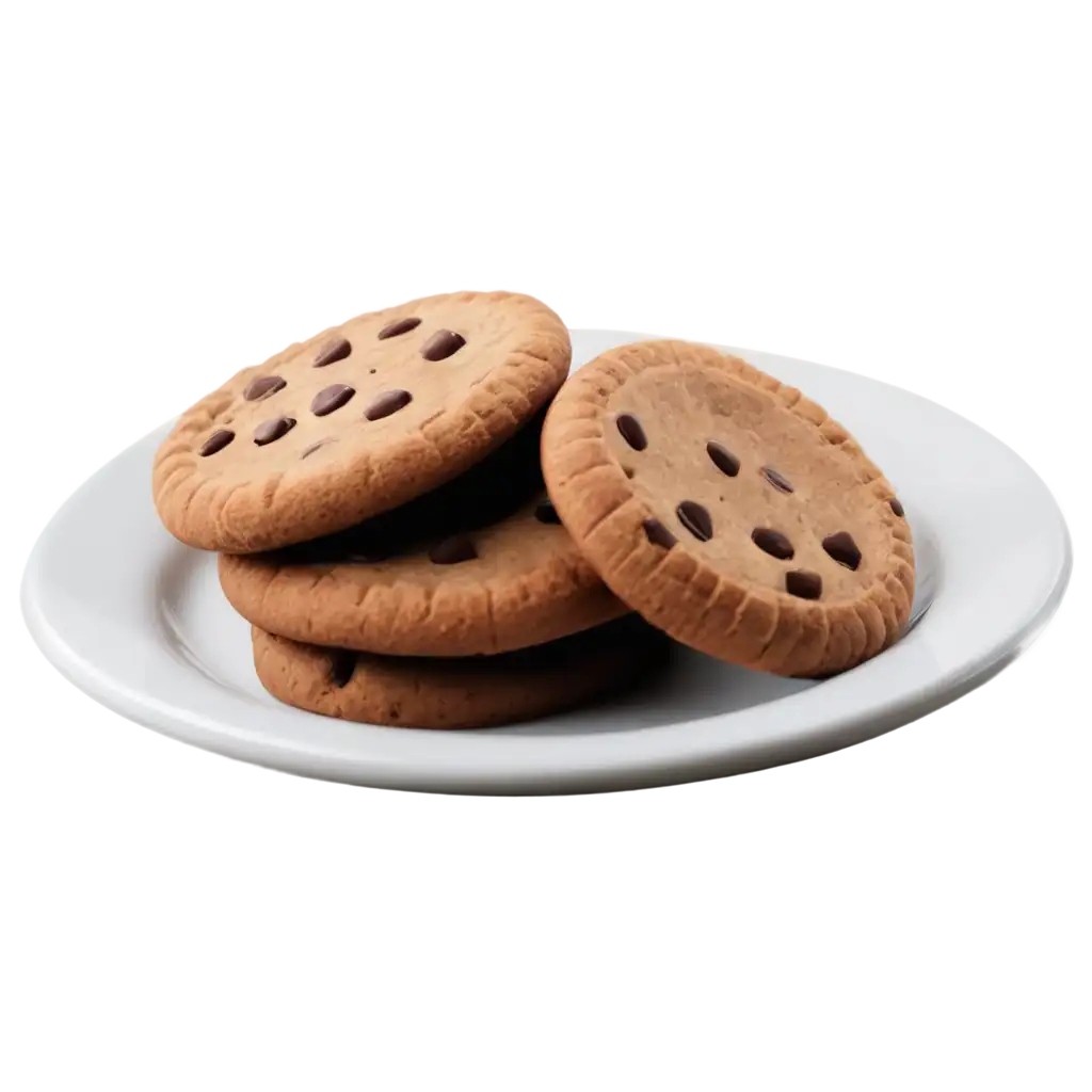 Delicious-Cookie-on-a-Plate-PNG-Perfect-for-Digital-Projects