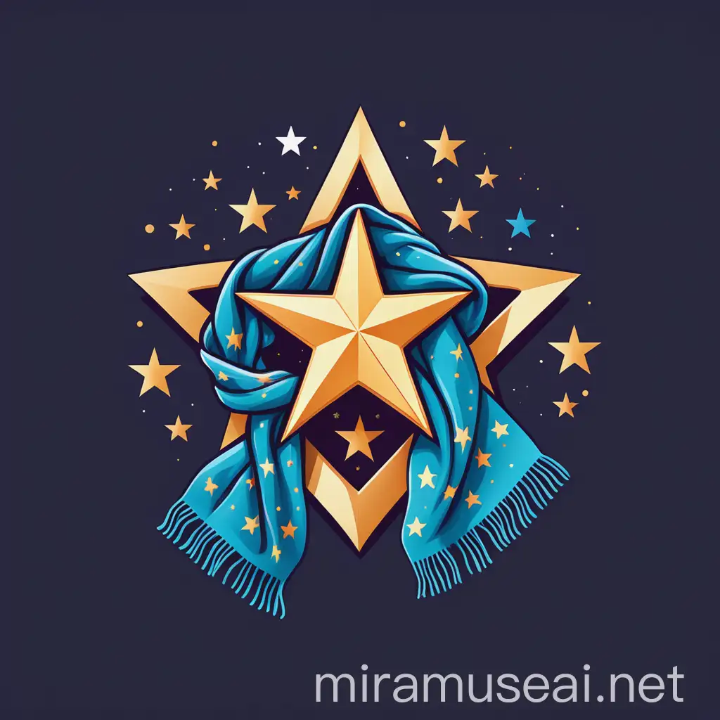 Star Logo Design with Scarf for Brand Identity