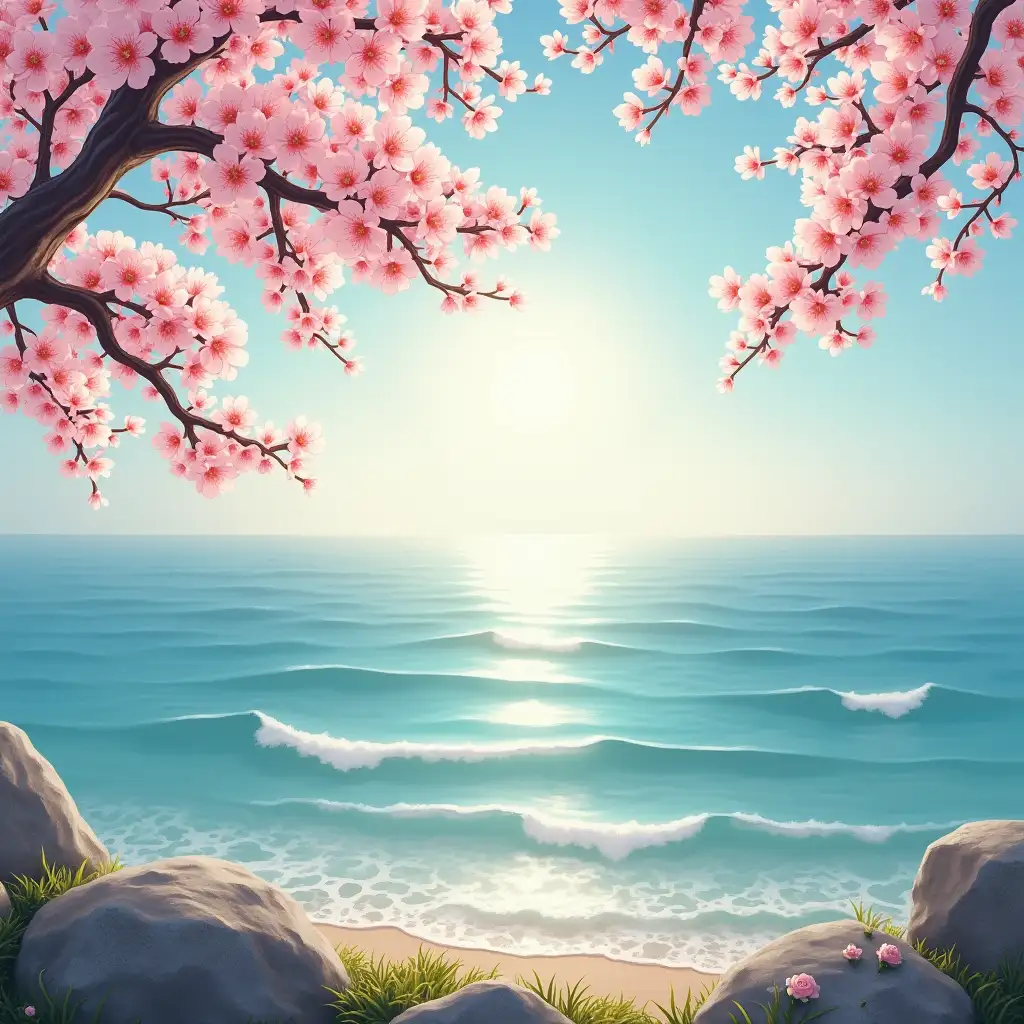 facing the sea, spring warmth blossoms