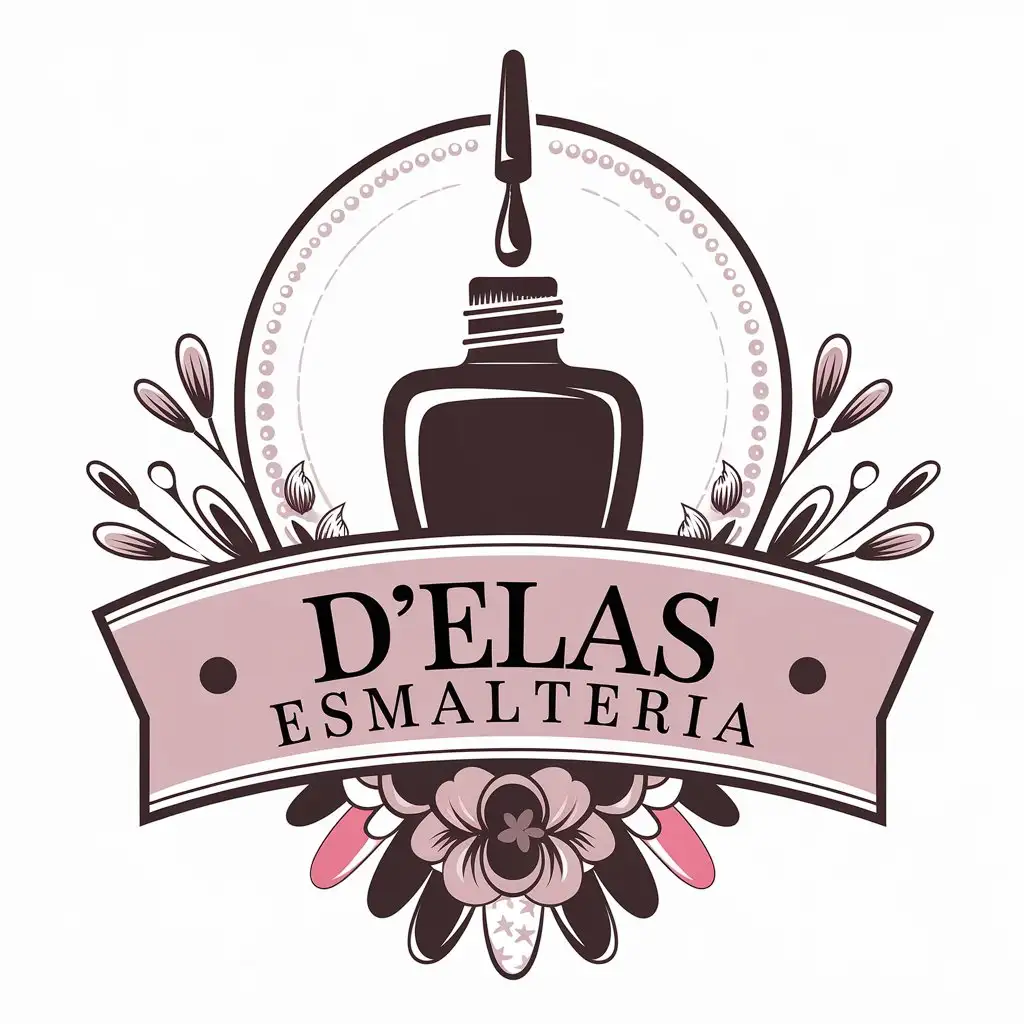 LOGO-Design-for-DElas-Esmalteria-Elegant-Nail-Polish-and-Painted-Nails