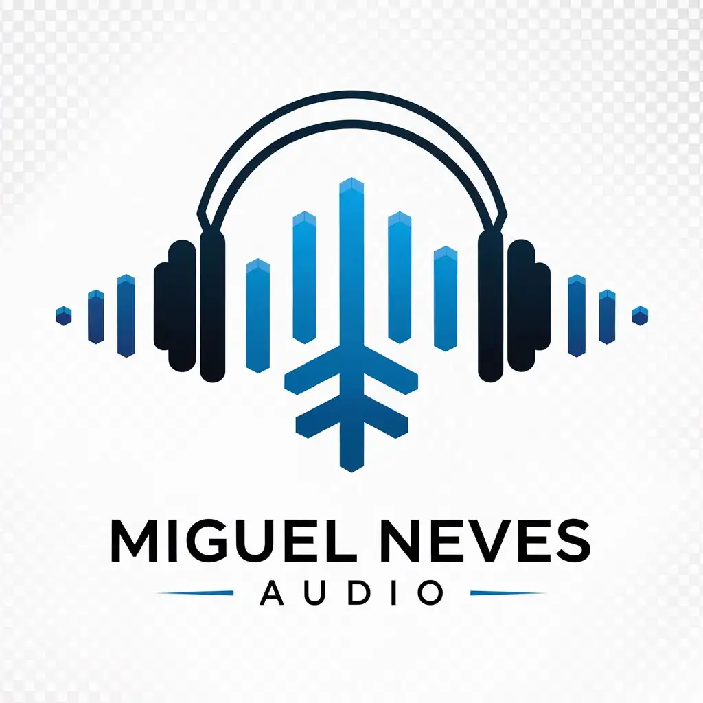 LOGO Design for Miguel Neves Audio Sound Wave Microphone Headphones with Ice or Snowflake Theme for Entertainment Industry