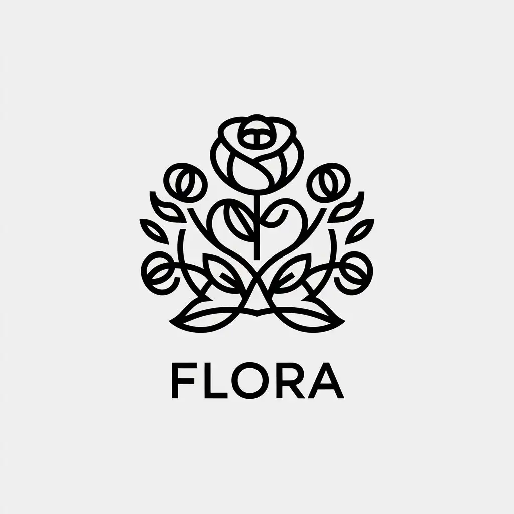 LOGO-Design-for-Flora-Elegant-Rose-Symbol-with-Clear-Background-for-Flower-Industry