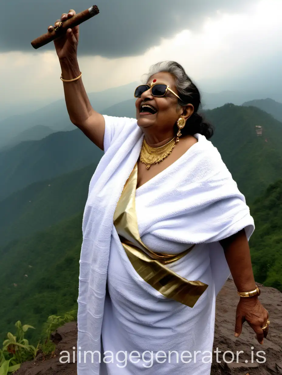 Joyful-Indian-Woman-with-Long-Hair-and-Gold-Jewelry-on-Mountain-Top