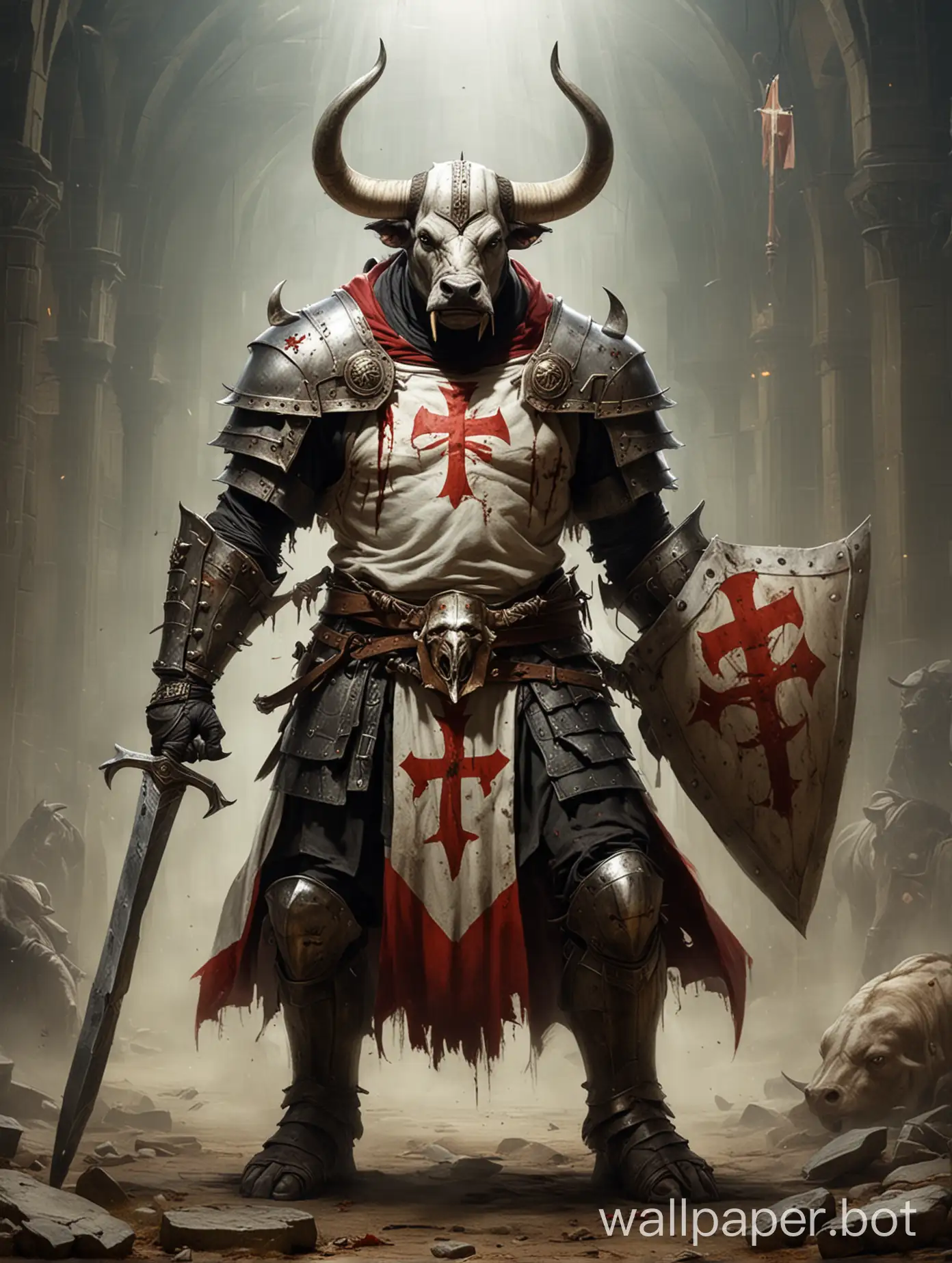 Templar-Bull-in-Ancient-Ruins