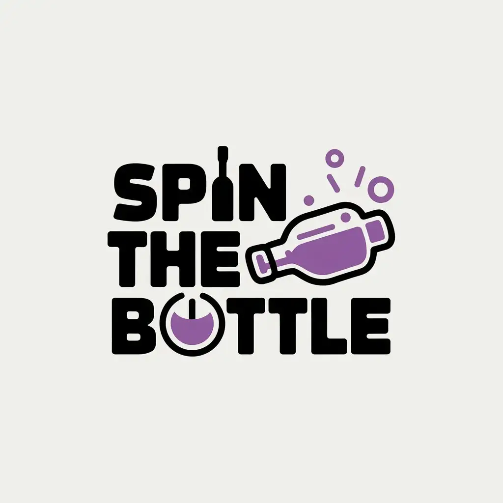 LOGO Design for Spin the Bottle Purple Background with Modern Typography and Icon