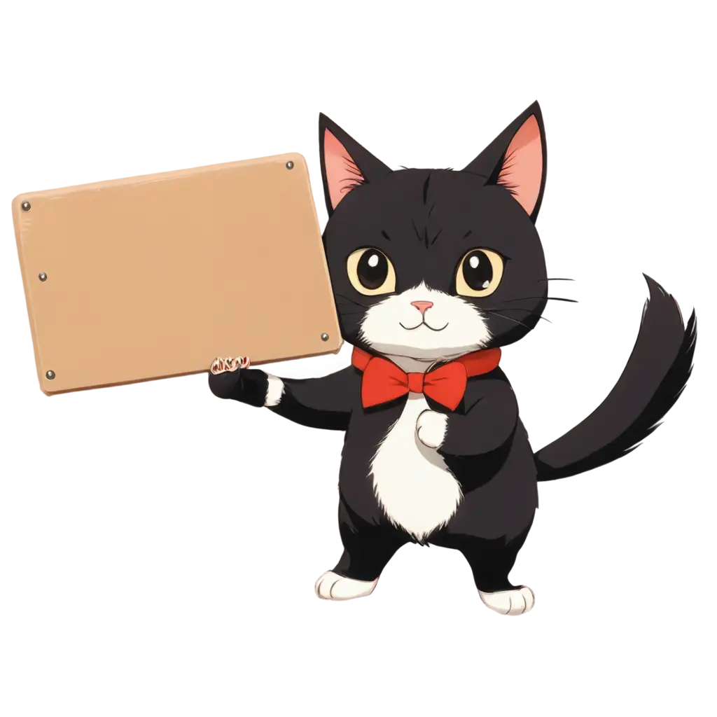 Anime-Cat-Holding-a-Board-PNG-HighQuality-Transparent-Image-for-Versatile-Usage