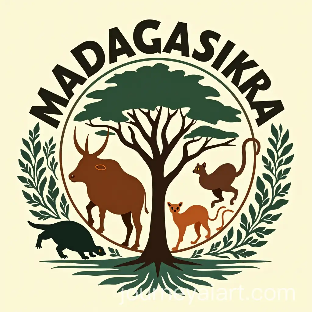 Symbolic-Representation-of-Madagascar-with-Wildlife-and-Nature-Elements
