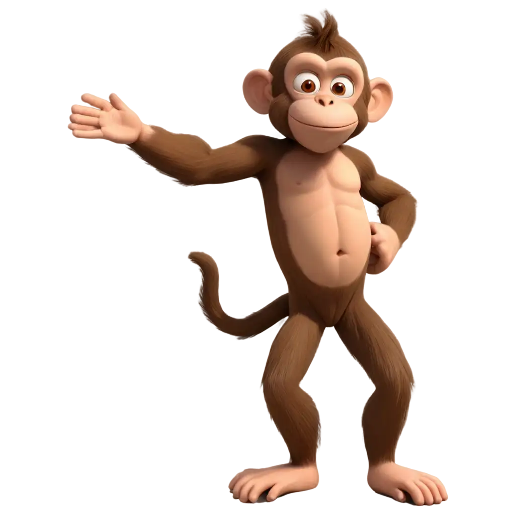 Strong-Monkey-Cartoon-PNG-Dynamic-Pose-with-Hands-on-Hips-for-Clear-Crisp-Designs