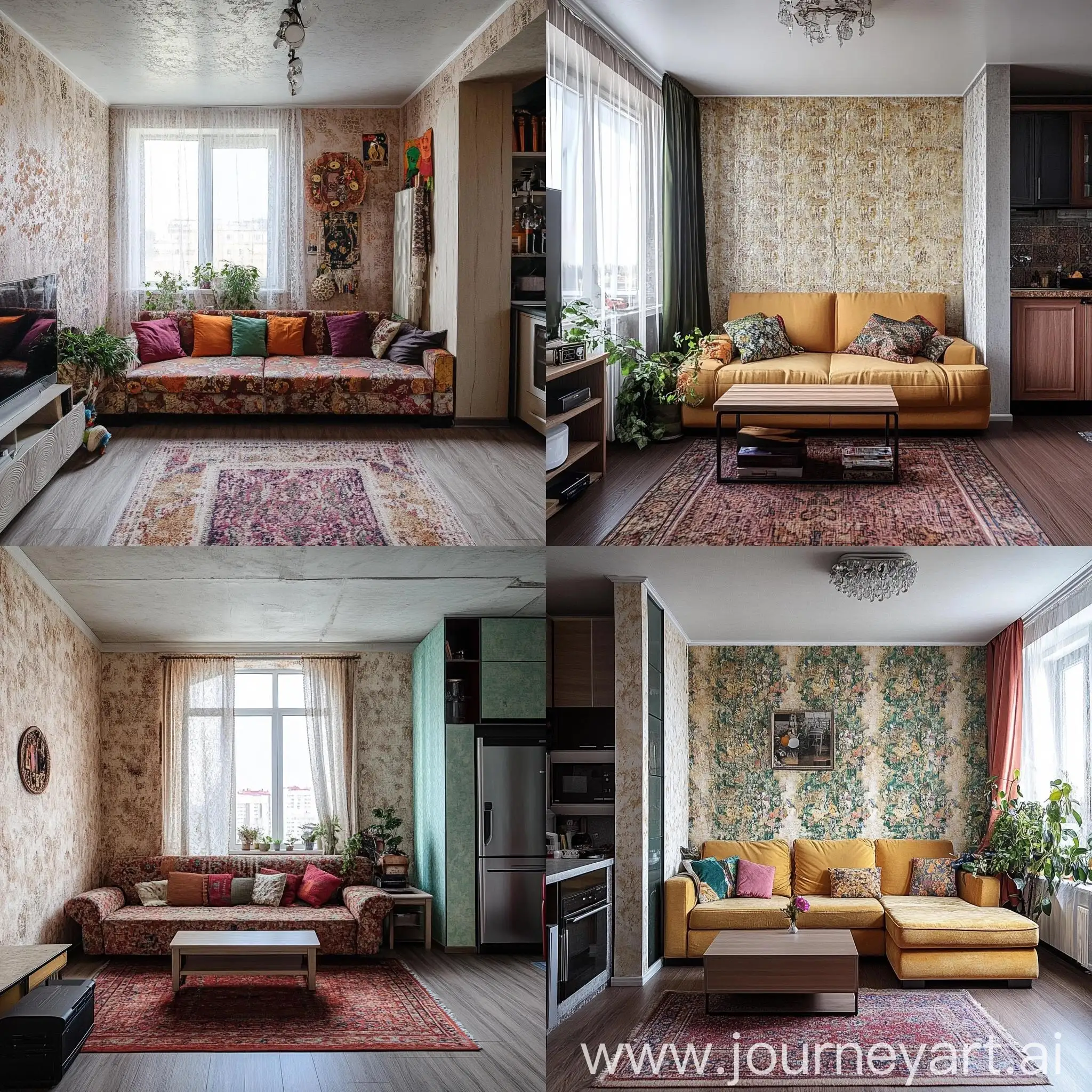 Bohemian-Apartment-Design-with-Unique-Furniture-and-Wallpaper