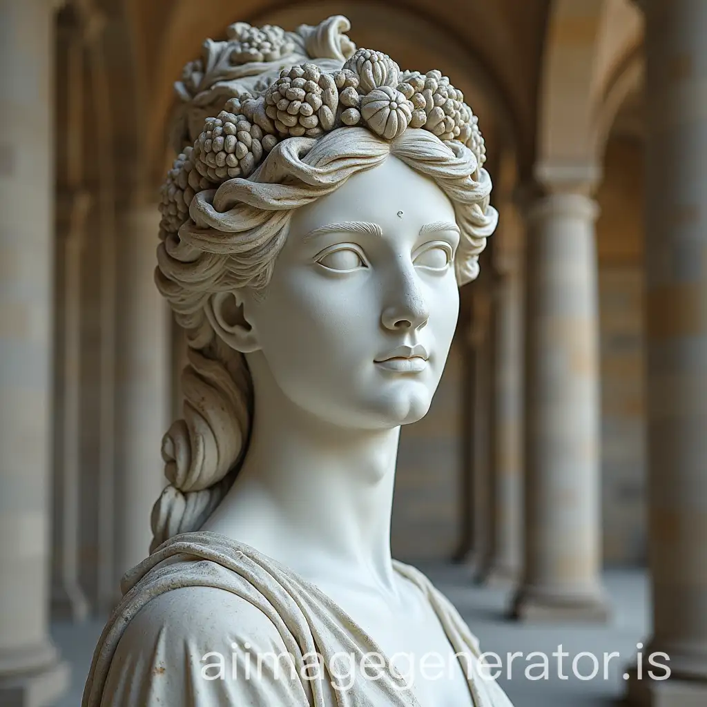 Closeup-of-a-Monumental-Statue-Head-in-Classical-Architecture