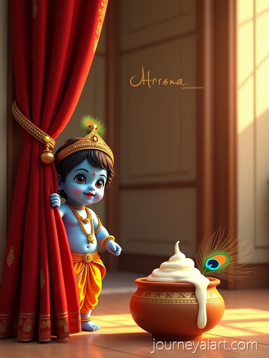 Festive-Krishna-Janmashtami-Celebration-with-Baby-Krishna-andKrishna-Janmashtami-Celebration-Traditional-Indian-Decor