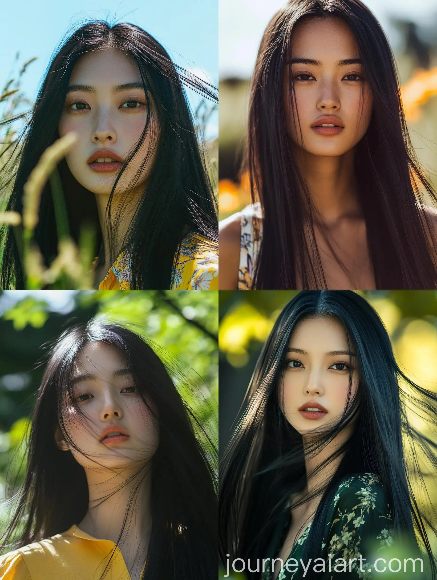 Asian-Woman-with-Beautiful-Long-Black-Hair-in-Louis-VuittonInspired-Fashion-Photography