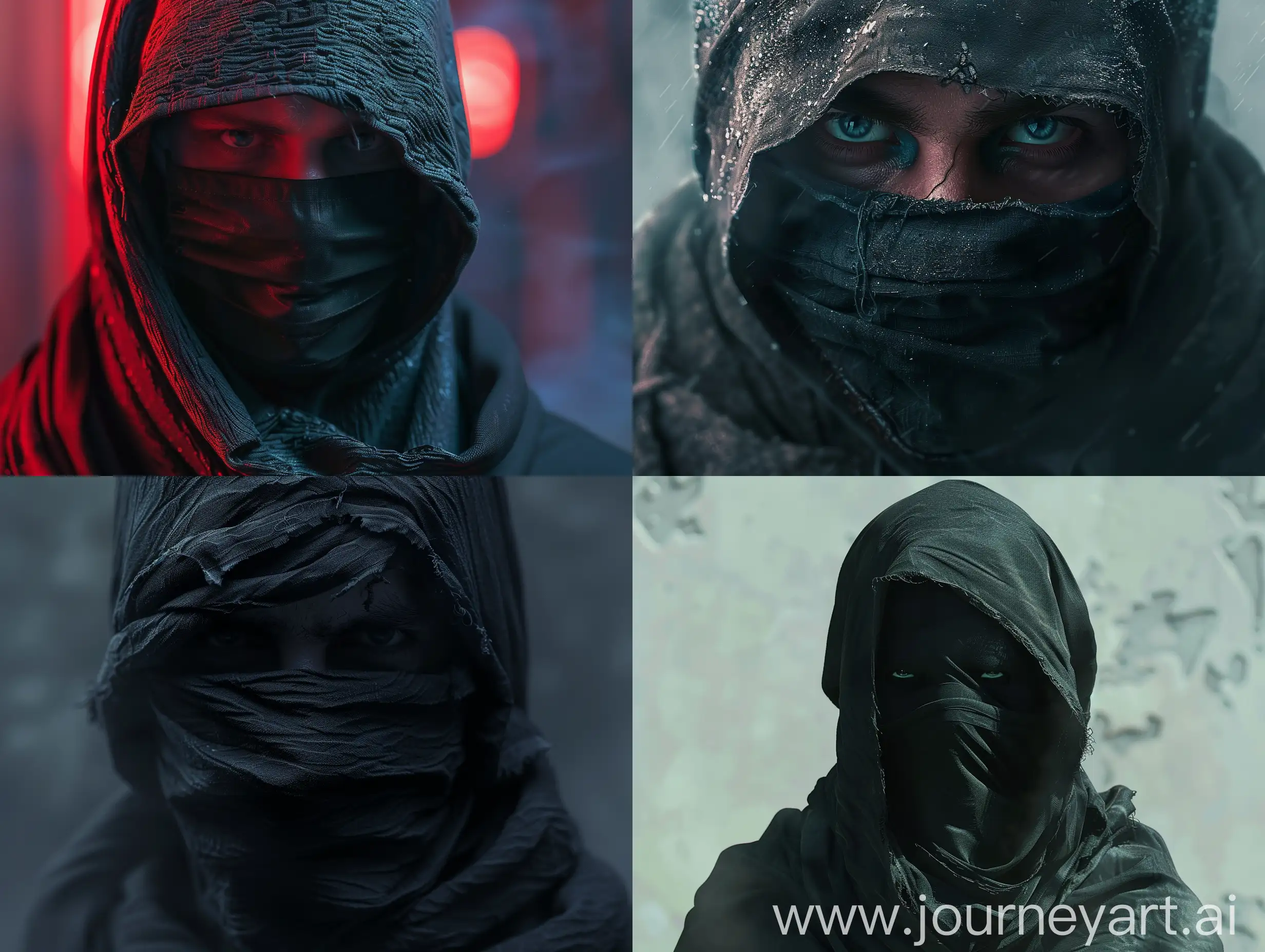 Mysterious-Man-in-Black-Hood-with-Mask-Realistic-Portrait