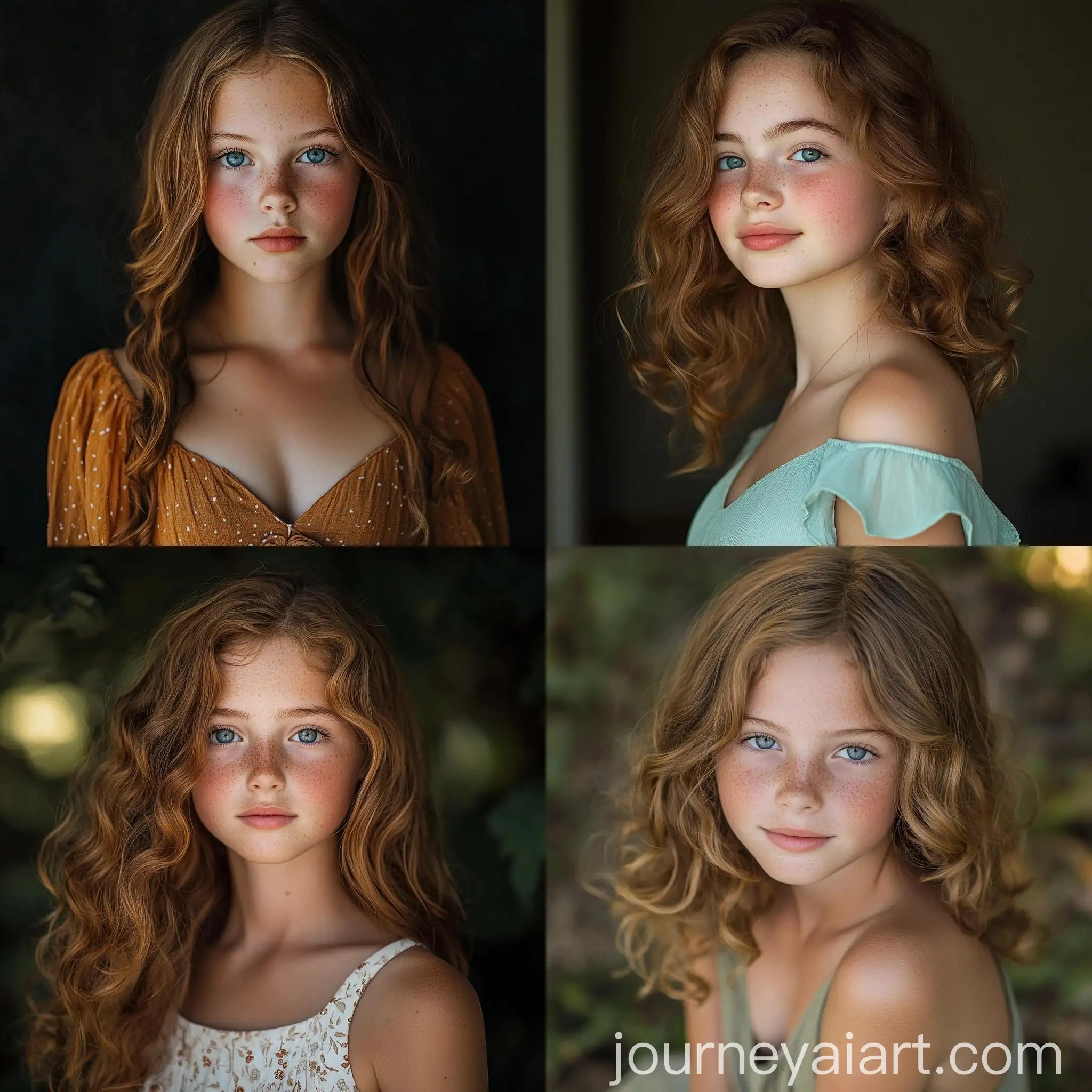 Portrait-of-a-Teenage-Girl-with-Blue-Eyes-and-Chestnut-Curls-in-Long-Dress