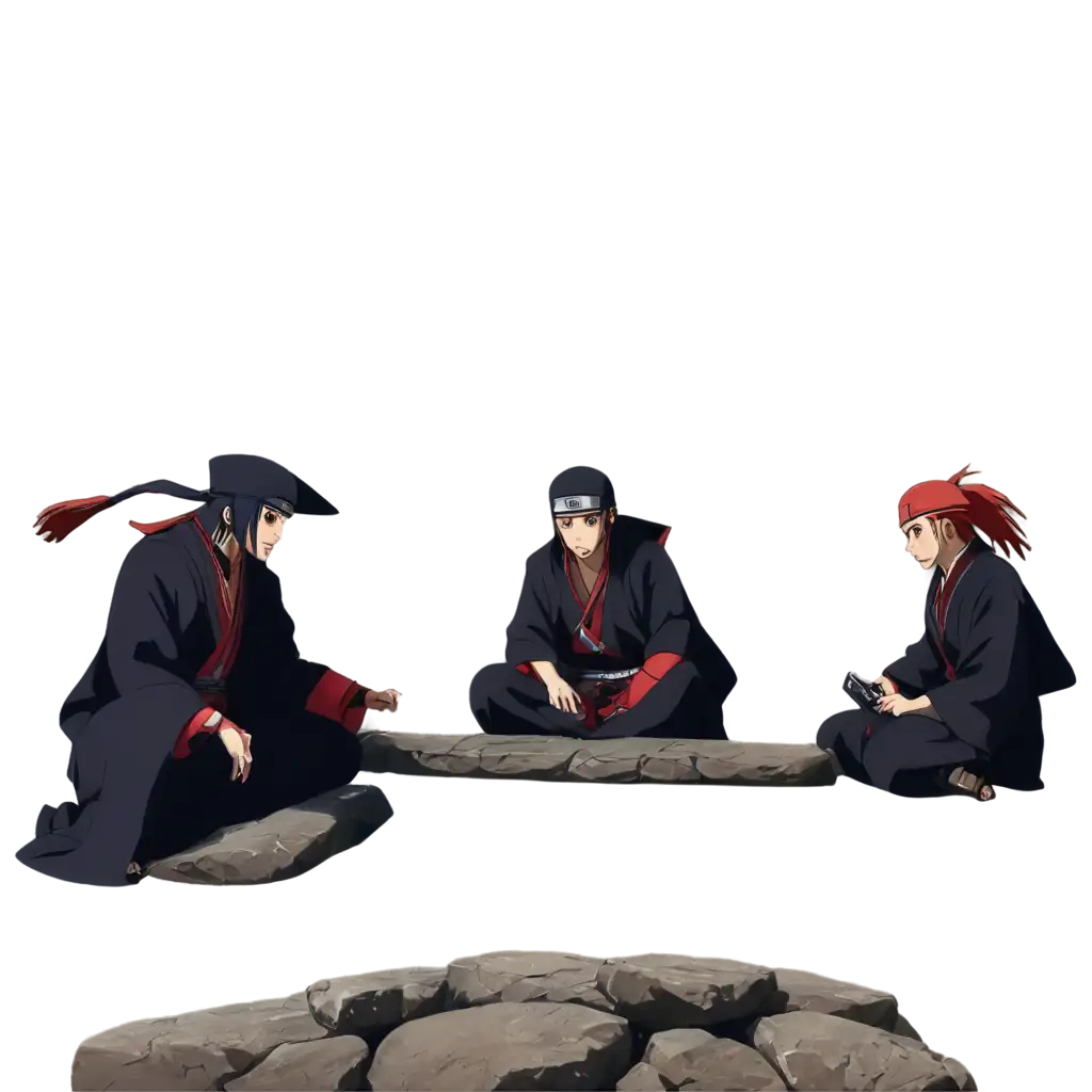 Cartoon-Akatsuki-Members-Having-a-Meeting-with-Thunder-Background-PNG-Image