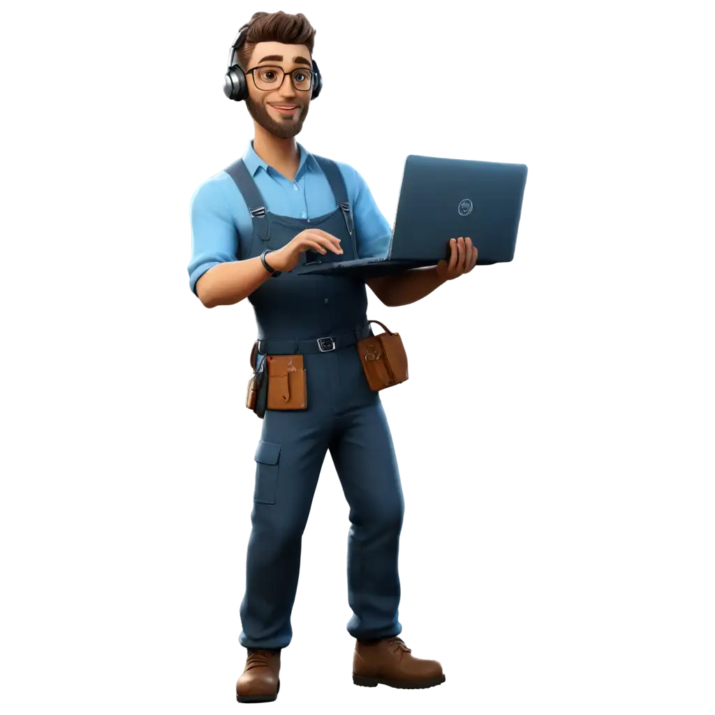 Computer-Technician-Avatar-PNG-Customizable-AIGenerated-Image