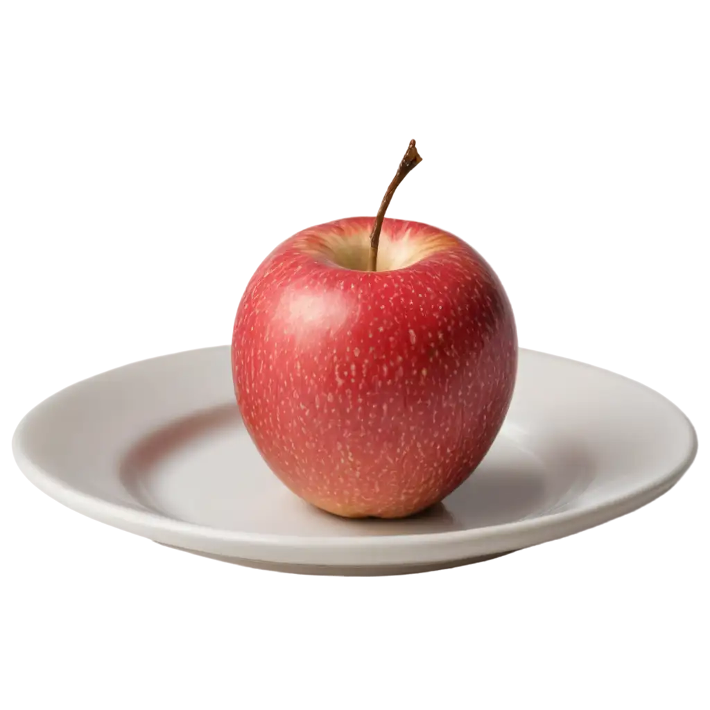 Single-Apple-on-a-Plate-PNG-A-Perfectly-Crafted-Image-for-Culinary-Inspiration