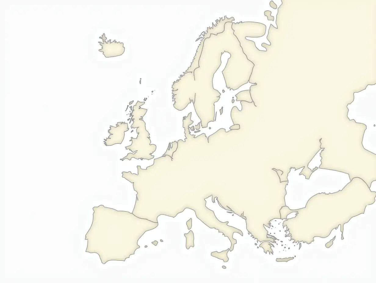 Create an outline map of Europe