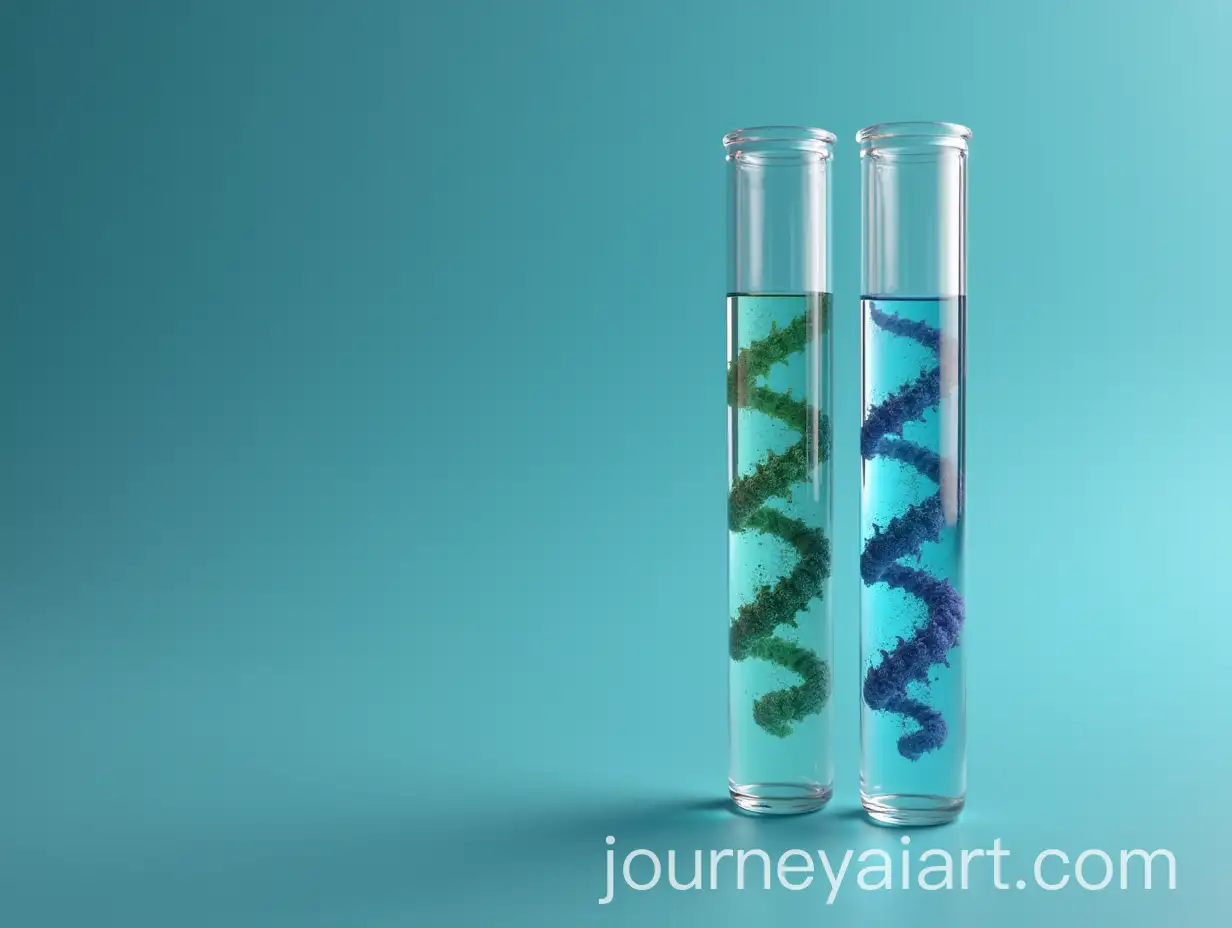 Transparent-Test-Tubes-Containing-TVirus-with-Colorful-Spirals-on-Stainless-Steel-Surface