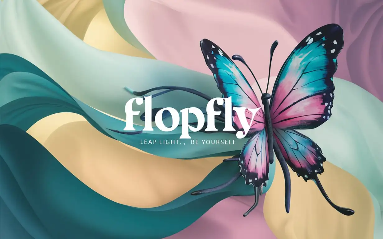 Обложка для творческого бренда flopfly с девизом «Лети легко, будь собой»