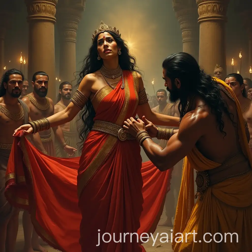 Draupadis-Defiance-in-the-Mahabharata-Vastraharan-Scene