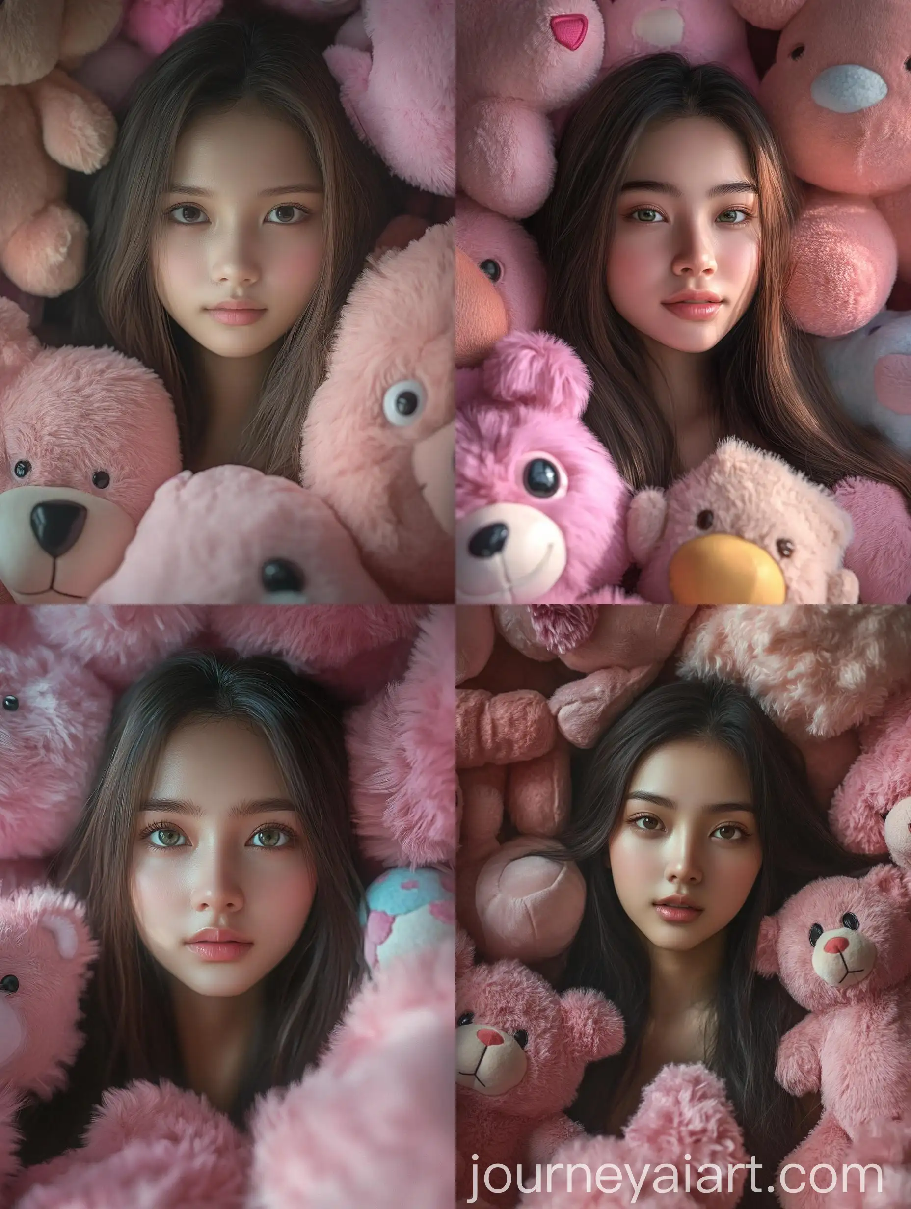 Serene-Indonesian-Teen-Surrounded-by-Pink-Plush-Toys