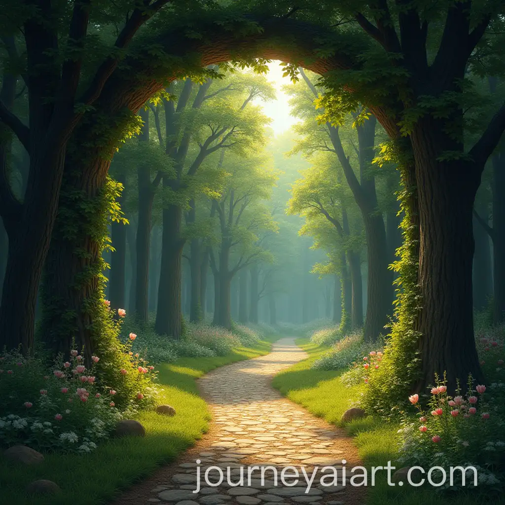 Enchanting-Pathway-Through-a-TudorStyle-Forest-Tollhouse