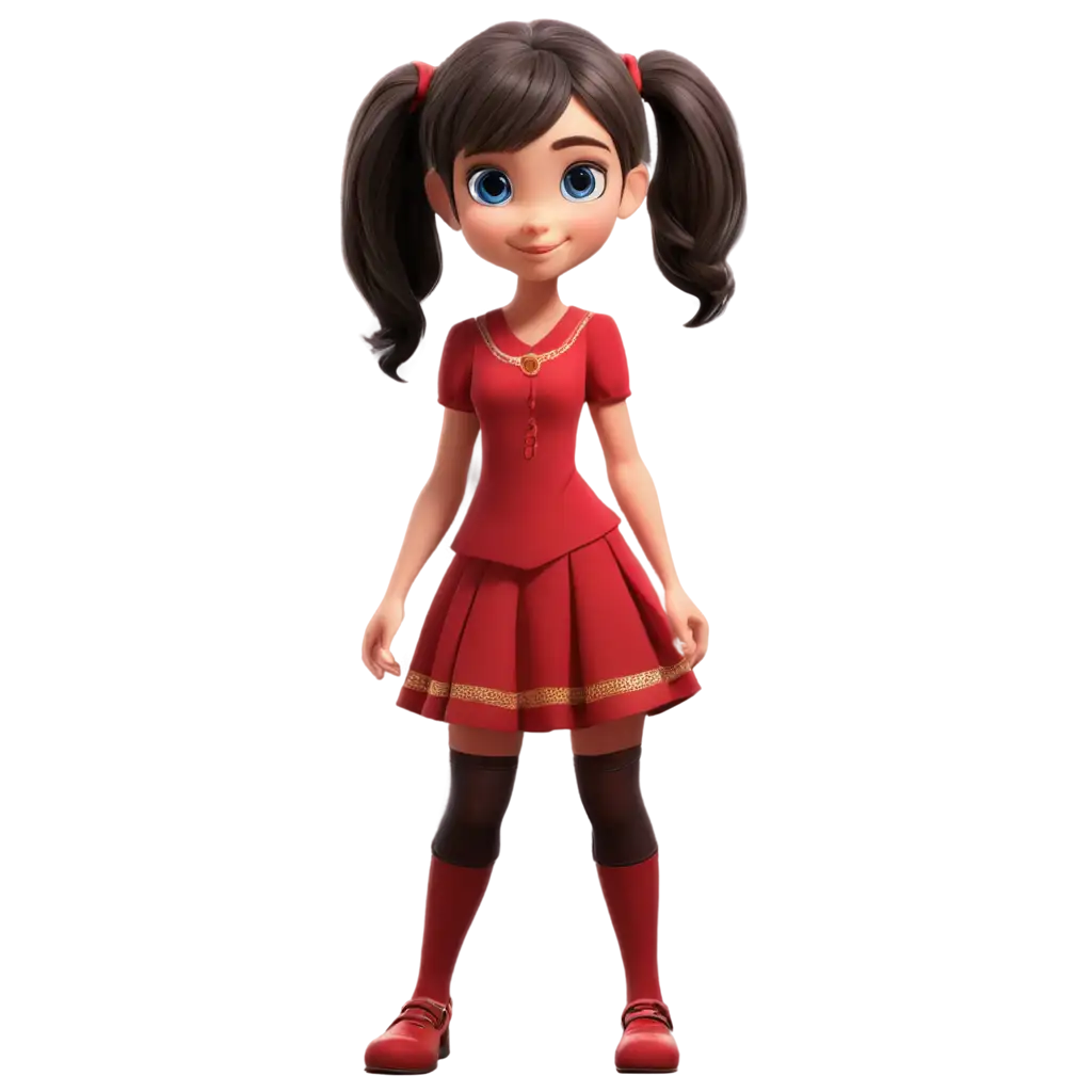 Animation character style, Cute-Girl, wearing Saliren deress