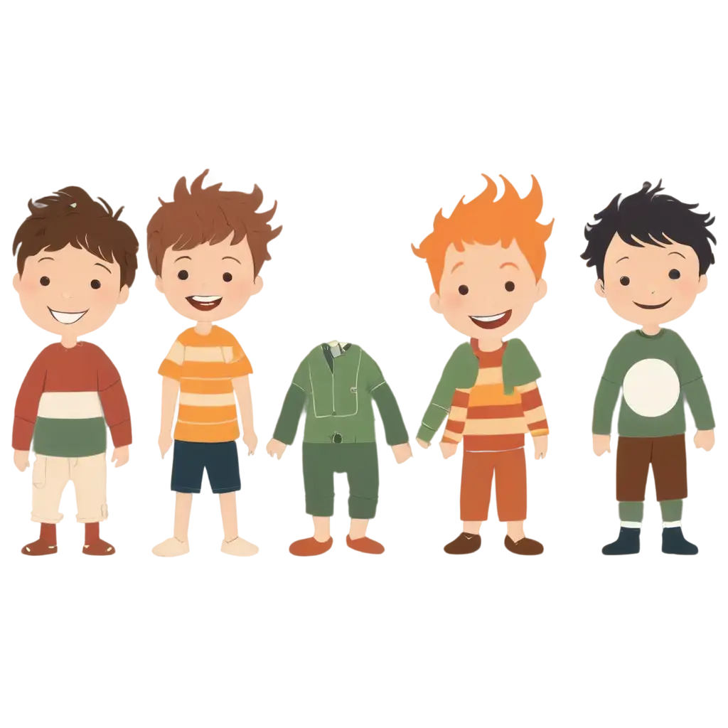 5 boys with smile vector image