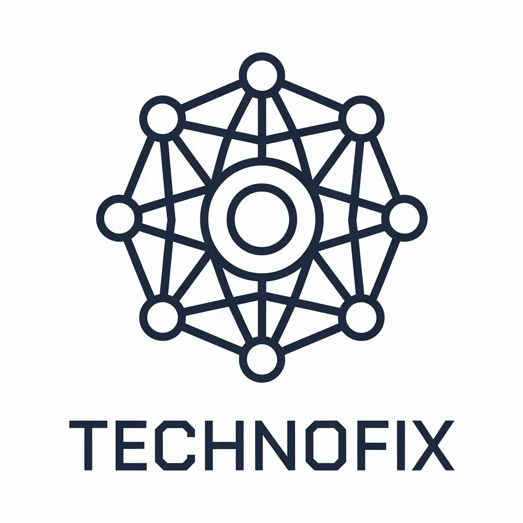 LOGO Design for TECHNOFIX Vector Design with InternetWide Symbol for Technology Industry