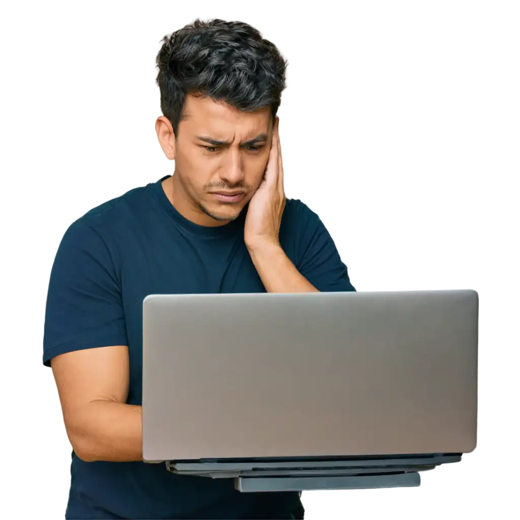 PNG-Image-of-an-Online-Seller-at-His-Computer-Worried-and-Sad-Illustrating-Challenges-in-Ecommerce