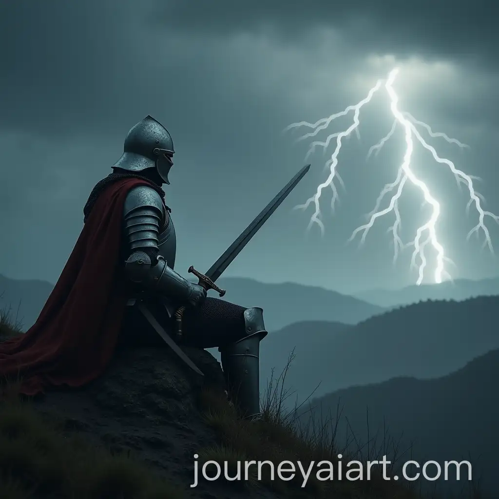 Knight-in-Armor-Holding-Sword-Amidst-Thunderstorm