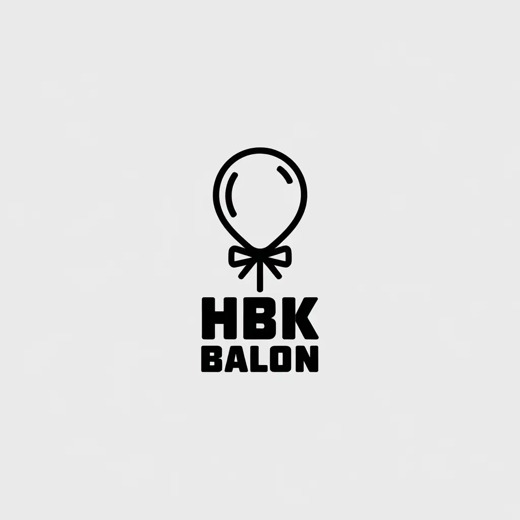 LOGO Design for HBK BALON Minimalistic Balloon with Clear Background