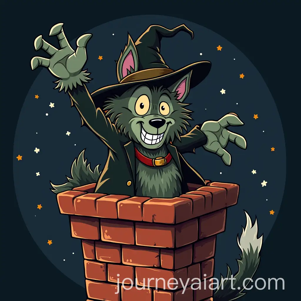 Cartoon-Image-of-Wicked-Wolf-Falling-into-Chimney