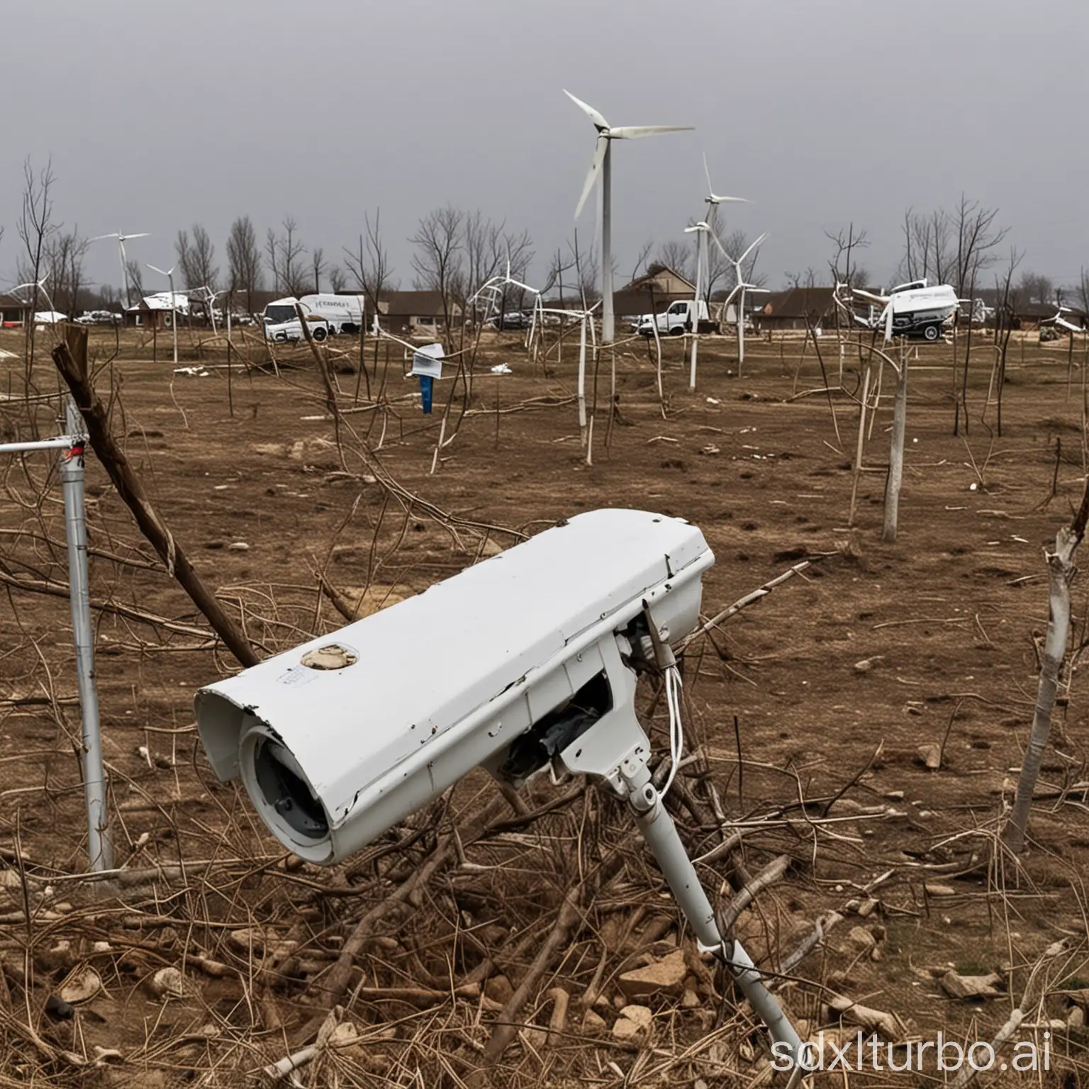 The surveillance devices in the village were blown down by a big wind