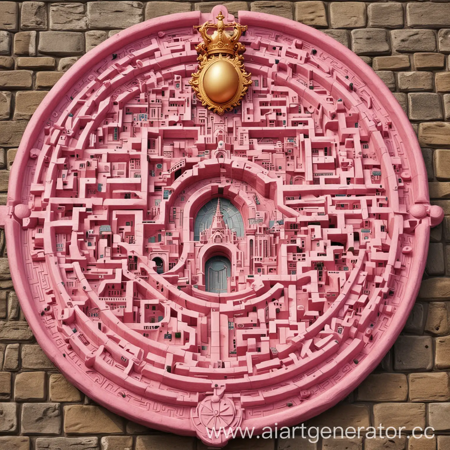 City-Coat-of-Arms-with-Pink-Labyrinth-and-Giant-Eggs