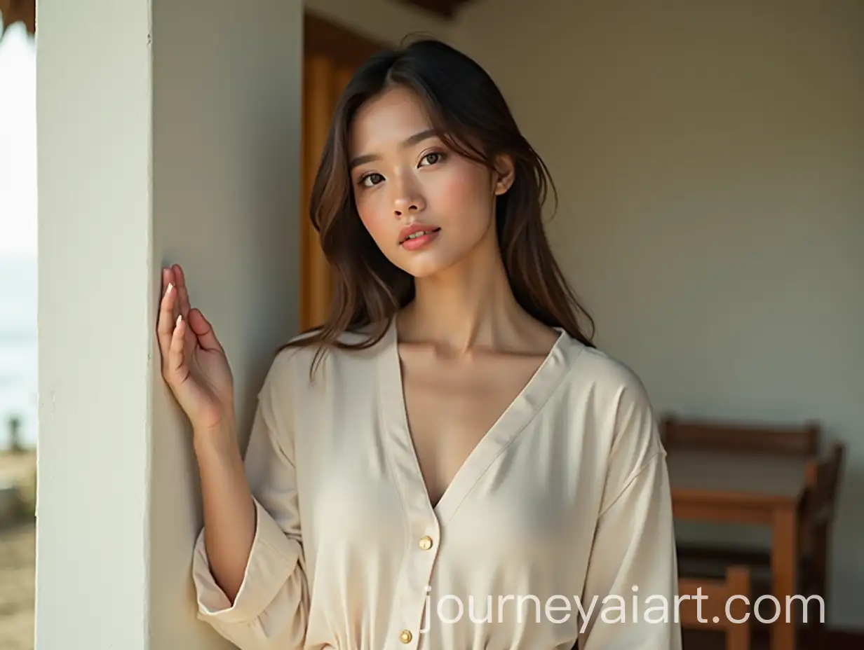 Serene-Bengkulu-Woman-in-Modest-Casual-Outfit-with-Natural-Beauty-in-Peaceful-Setting