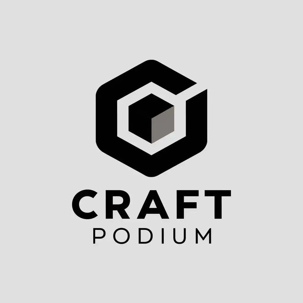 a vector logo design,with the text "Craft Podium", main symbol:C P,complex,be used in IT industry,clear background