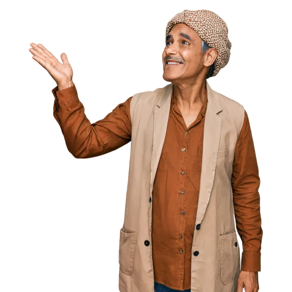 Old-Indian-Farmer-Looking-Hopefully-at-the-Sky-PNG-A-Symbol-of-Hope-and-Resilience