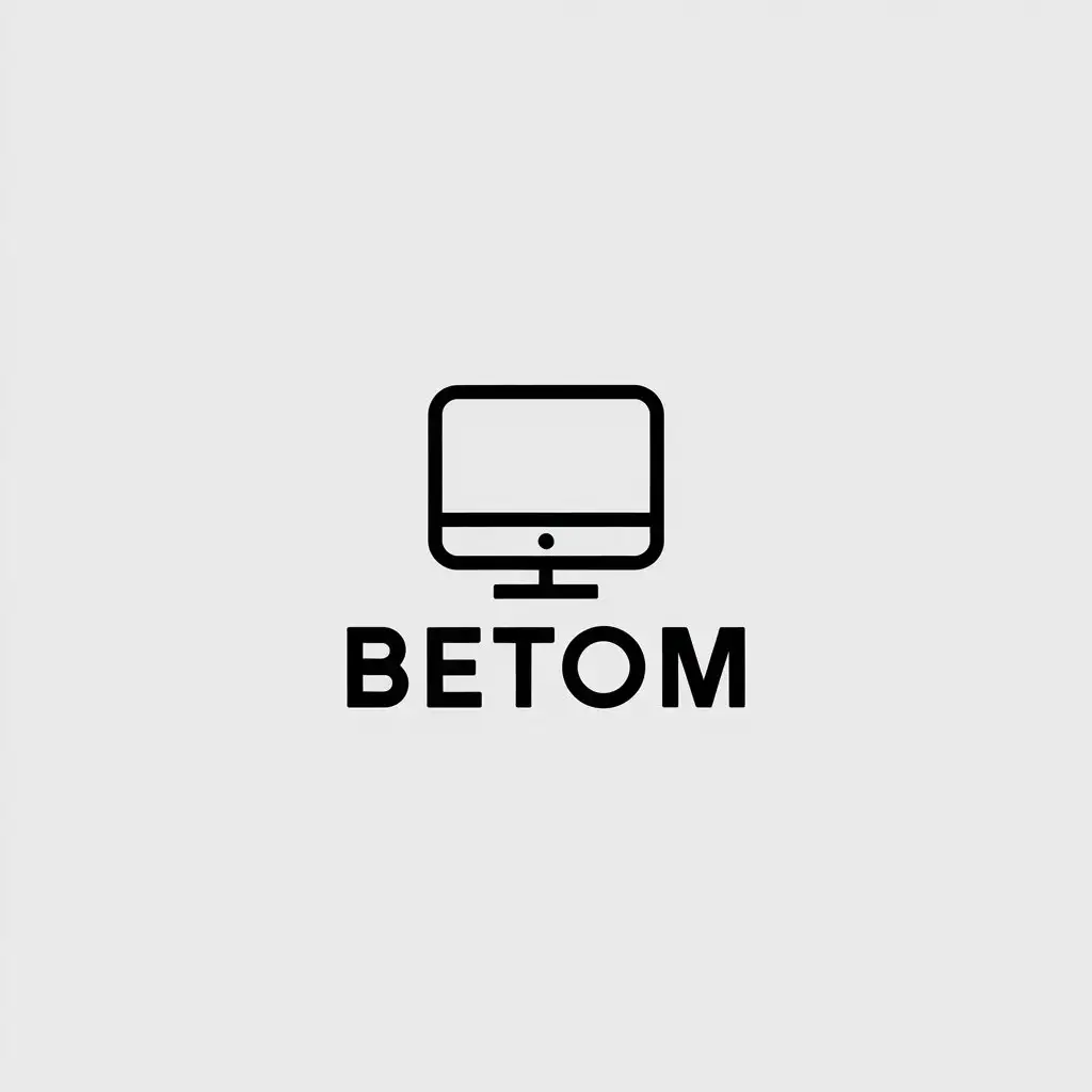 a vector logo design,with the text "BeTom", main symbol:computer,Minimalistic,be used in Internet industry,clear background